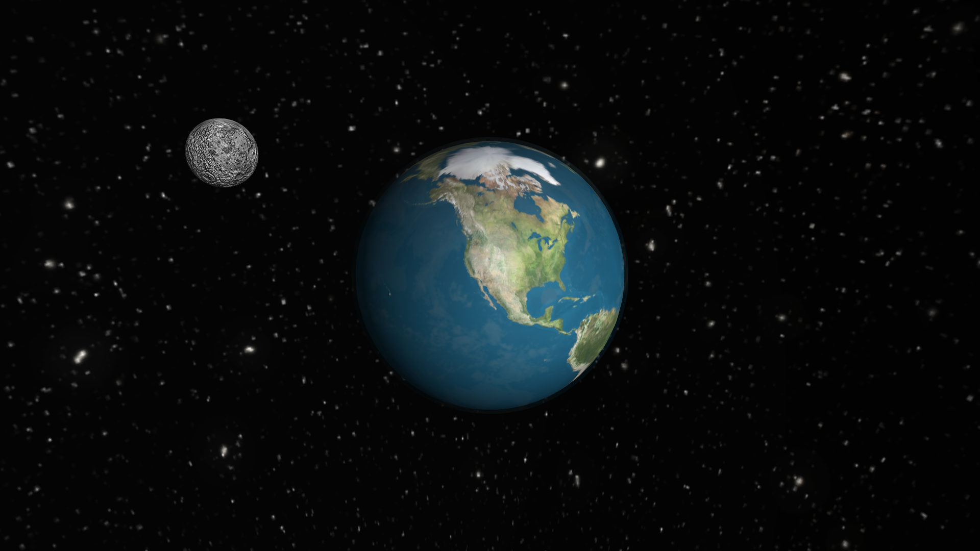 3d image of Earth-Moon system